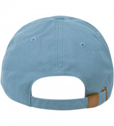 Baseball Caps Washed Low Profile Cotton and Denim Baseball Cap - Lt Blue - CW12NV931L2 $11.26