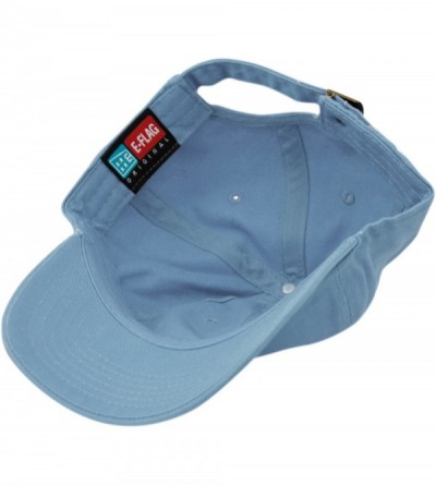 Baseball Caps Washed Low Profile Cotton and Denim Baseball Cap - Lt Blue - CW12NV931L2 $11.26