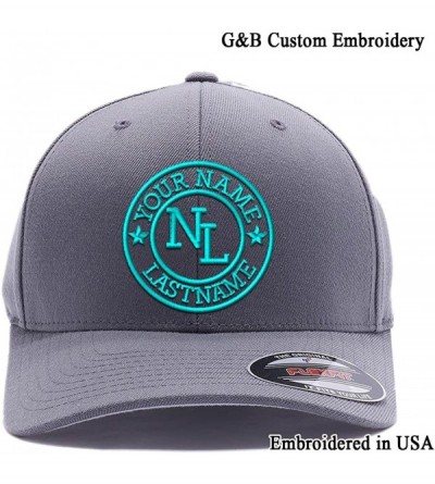 Baseball Caps Custom Embroidered Hat. Create Your Logo with Your Name and Initials. Flexfit Cap. - Grey - C118D0WIMM3 $21.83