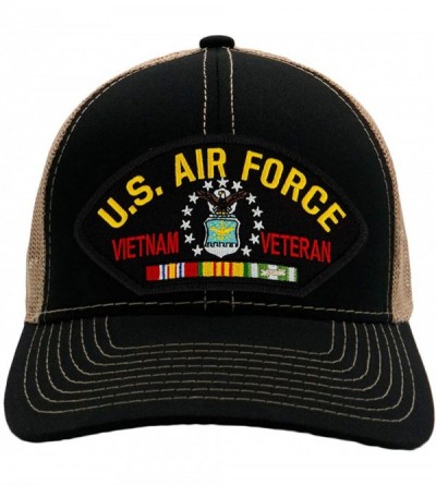 Baseball Caps US Air Force Vietnam Veteran Hat/Ballcap Adjustable-Back One Size Fits Most - Mesh-back Black/Tan - CQ18H3W6KAT...