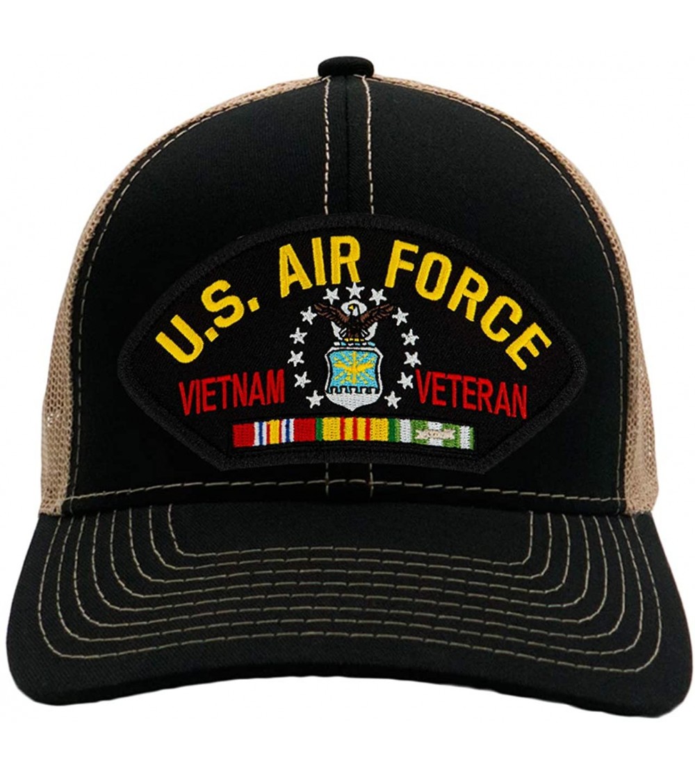 Baseball Caps US Air Force Vietnam Veteran Hat/Ballcap Adjustable-Back One Size Fits Most - Mesh-back Black/Tan - CQ18H3W6KAT...
