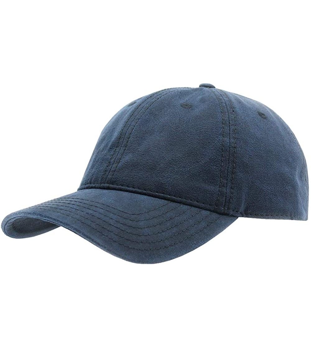 Baseball Caps Heavy Washed Wax Coated Cotton Adjustable Low Profile Men Women Baseball Cap - Navy/Without Buckram - CA12NU353...