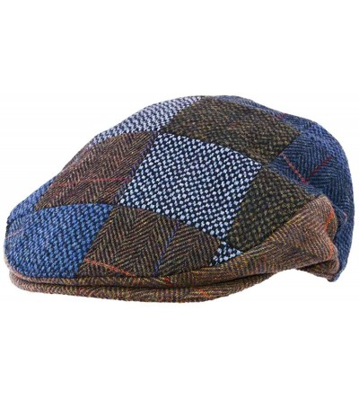 Newsboy Caps Blue Patchwork Wool Cap Premium Quality - C218ISUQM5U $28.12