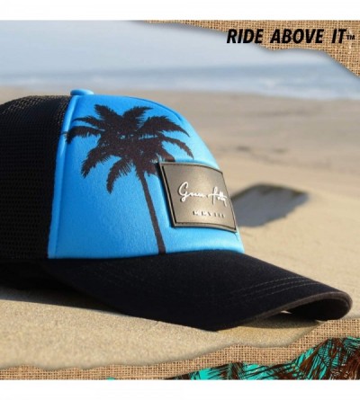 Baseball Caps Foam Trucker Hat Snapback Mesh Baseball Cap for Men or Women - Palm- Teal Blue - CP18UW6MK7C $18.79