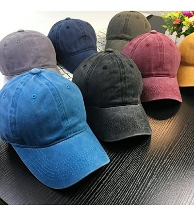 Baseball Caps Mens&Womens Unisex Wounded Warrior Project Casual Style Pigment Dyed Baseball Caps - Black - CJ1952UL5DC $9.71