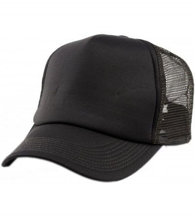 Baseball Caps Blank Mesh Adjustable Snapback Cotton 6-Panel Trucker Hat Cap - Brown - C311LZX4199 $20.11