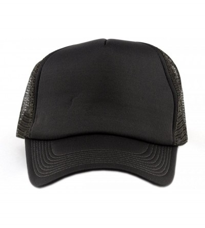 Baseball Caps Blank Mesh Adjustable Snapback Cotton 6-Panel Trucker Hat Cap - Brown - C311LZX4199 $18.72