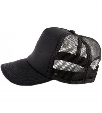 Baseball Caps Blank Mesh Adjustable Snapback Cotton 6-Panel Trucker Hat Cap - Brown - C311LZX4199 $11.56