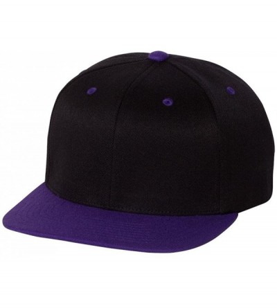 Baseball Caps Yupoong 110FT Unisex Adult 110 Wool Blend Two-Tone Cap - Black/Purple - CS11FOPRWG3 $21.31