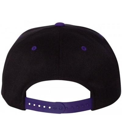 Baseball Caps Yupoong 110FT Unisex Adult 110 Wool Blend Two-Tone Cap - Black/Purple - CS11FOPRWG3 $8.52