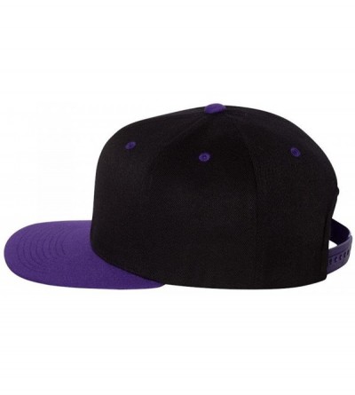 Baseball Caps Yupoong 110FT Unisex Adult 110 Wool Blend Two-Tone Cap - Black/Purple - CS11FOPRWG3 $8.52