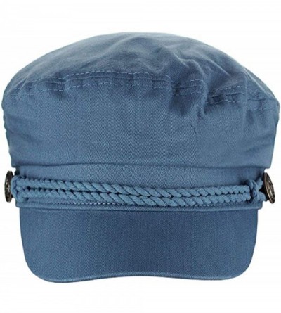 Newsboy Caps Men's Summer Cotton Greek Fisherman Sailor Fiddler Driver Hat Flat Cap - Indigo Blue - C418TCQQUE2 $11.44