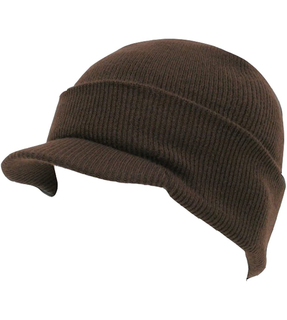 Skullies & Beanies New Brown Cuff Winter Beanie Visor - Brown - C0112LQRHKT $9.91