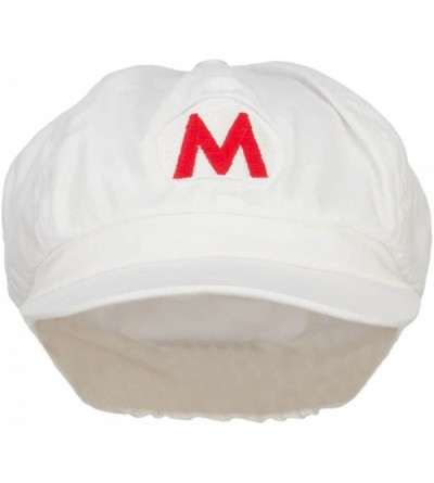 Newsboy Caps Fire Mario Luigi Embroidered Newsboy Cap - Red - CD17Y0DARNO $22.22