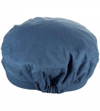 Newsboy Caps Men's Summer Cotton Greek Fisherman Sailor Fiddler Driver Hat Flat Cap - Indigo Blue - C418TCQQUE2 $11.44