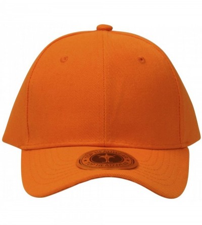 Baseball Caps Structured Hook & Loop Adjustable Hat - Orange - CH182ARTL99 $8.98