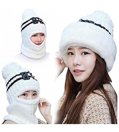 Balaclavas Winter Warm Balaclava Knitted hat- Winter Protective Headgear Wind Resistant Cap - CZ188G4QYKO $9.76