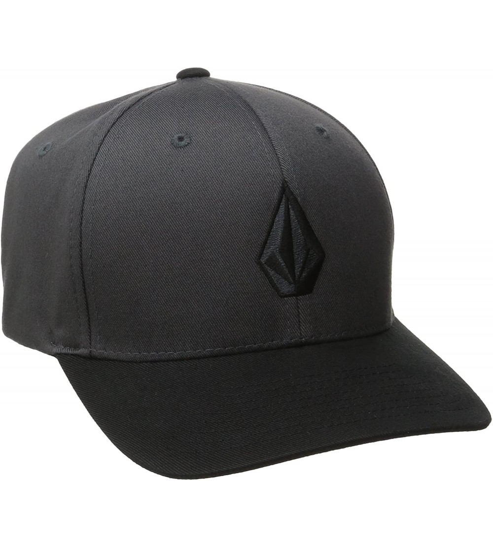 Baseball Caps Men's Full Stone Six Panel Xfit Flexfit Hat - Asphalt Black - CT12CM6FBCX $24.50