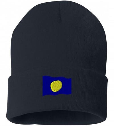 Skullies & Beanies Palau Flag Custom Personalized Embroidery Embroidered Beanie - Navy - CT12ODOT2ZE $13.27