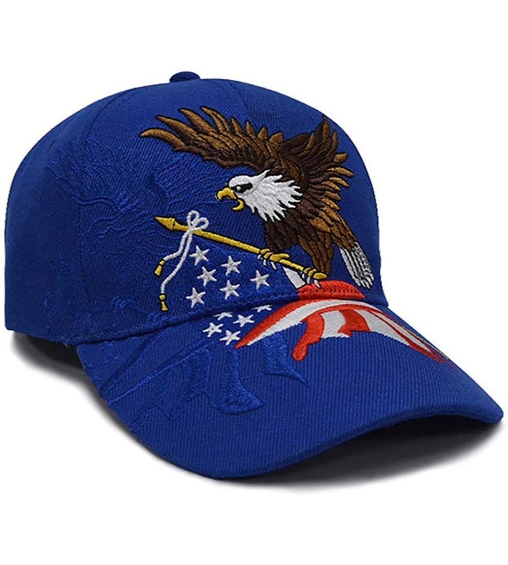 Baseball Caps America Flag Eagle Baseball Cap Hat Embroidery - Blue - C118XEKZKXI $19.49