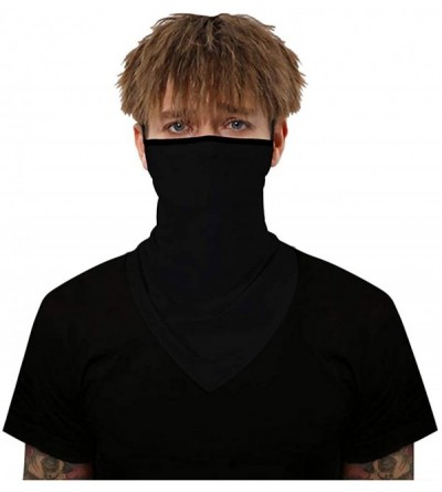 Balaclavas Men Women Ear Loops Face Scarf Neck Gaiters Bandana Mask Balaclava for Dust Wind - Black - CU1999HM3I5 $9.24