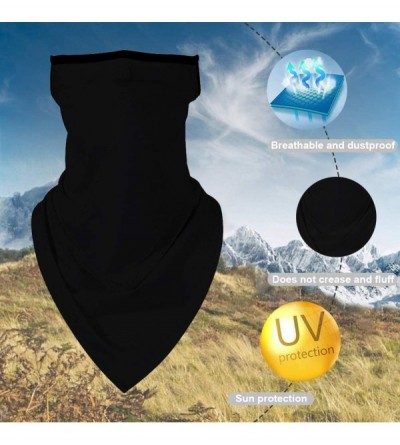 Balaclavas Men Women Ear Loops Face Scarf Neck Gaiters Bandana Mask Balaclava for Dust Wind - Black - CU1999HM3I5 $9.24