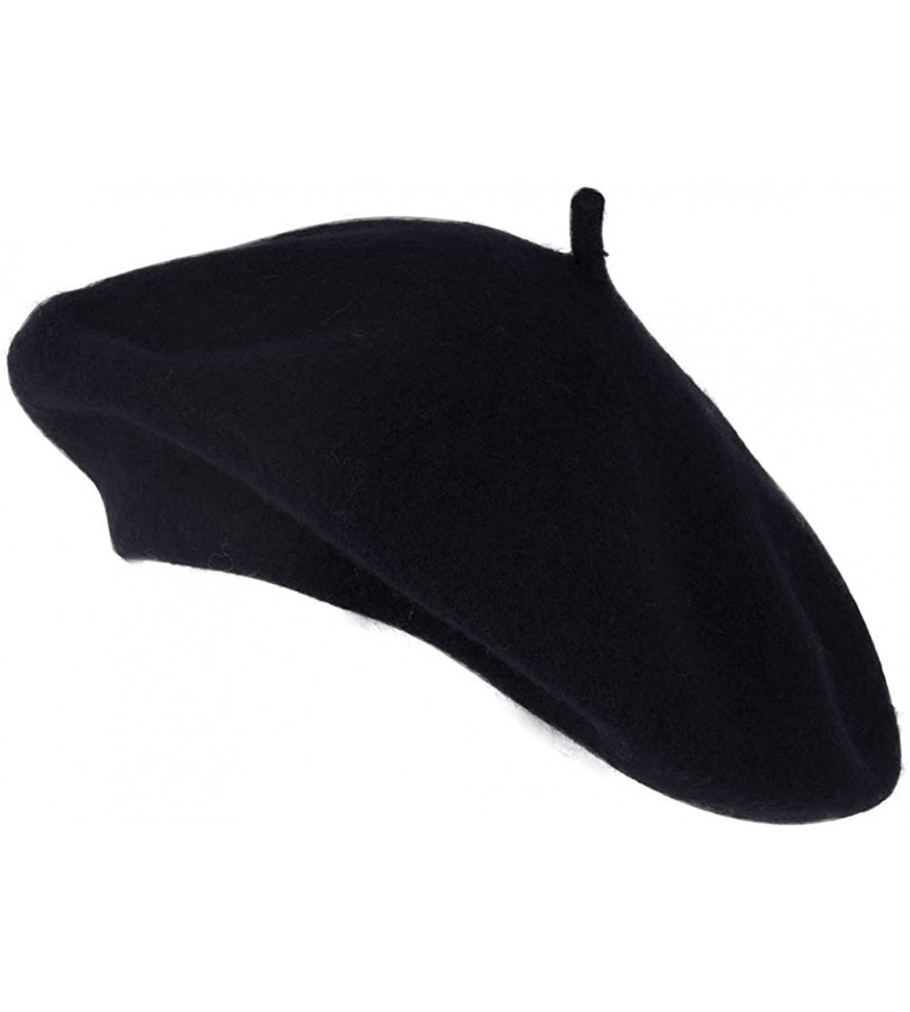 Berets 100% Wool Fashion Beret - Navy - C4128XVO5O1 $10.90