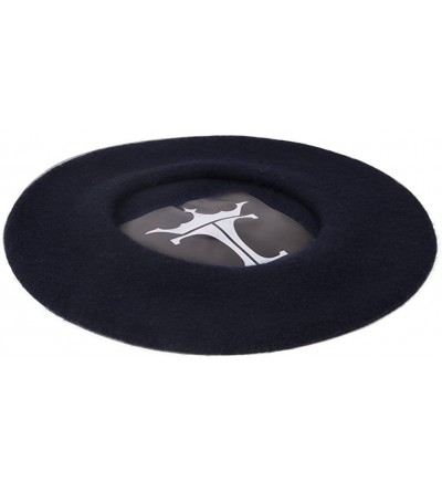 Berets 100% Wool Fashion Beret - Navy - C4128XVO5O1 $10.90