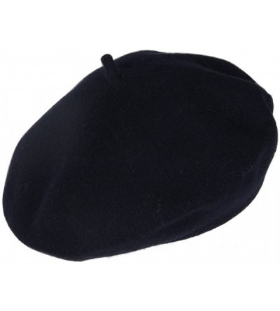 Berets 100% Wool Fashion Beret - Navy - C4128XVO5O1 $10.90