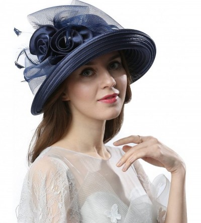 Sun Hats Women Vintage Roll Brim Bowler Cloche Hat for Kentucky Derby Day- Church- Wedding- Party- Formal Occasion - CJ17Z5MZ...