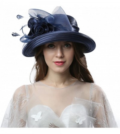 Sun Hats Women Vintage Roll Brim Bowler Cloche Hat for Kentucky Derby Day- Church- Wedding- Party- Formal Occasion - CJ17Z5MZ...
