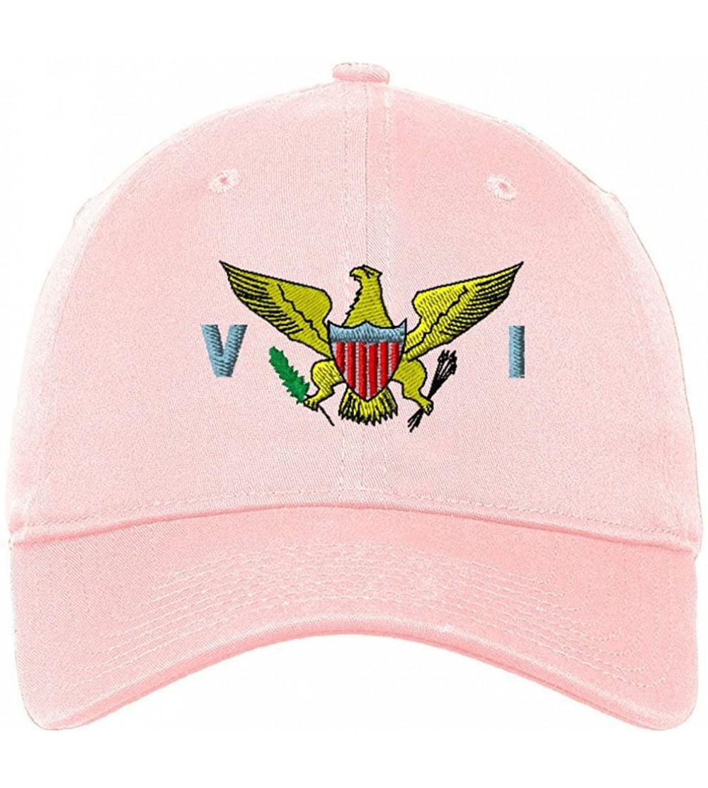 Baseball Caps Virgin Island Flag Seal Twill Cotton 6 Panel Low Profile Hat Soft Pink - C0184NSXT4K $13.58