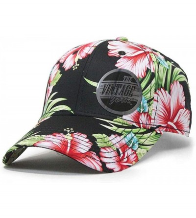 Baseball Caps Premium Floral Hawaiian Cotton Twill Adjustable Snapback Baseball Caps - Hawaiian - C512CDN15AV $30.27