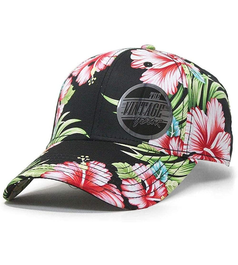 Baseball Caps Premium Floral Hawaiian Cotton Twill Adjustable Snapback Baseball Caps - Hawaiian - C512CDN15AV $15.71