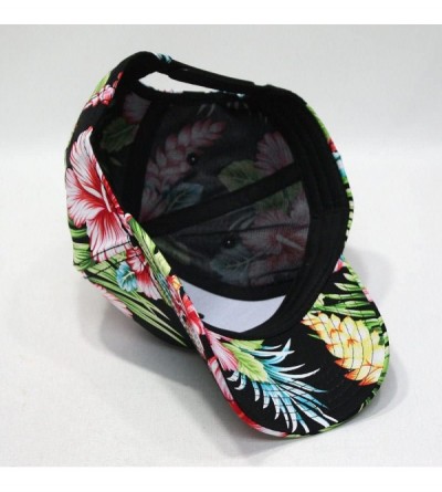 Baseball Caps Premium Floral Hawaiian Cotton Twill Adjustable Snapback Baseball Caps - Hawaiian - C512CDN15AV $15.71