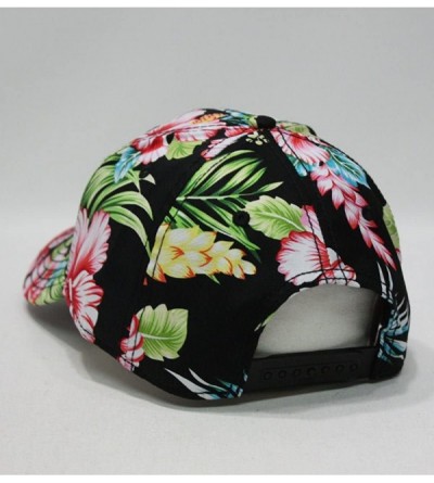 Baseball Caps Premium Floral Hawaiian Cotton Twill Adjustable Snapback Baseball Caps - Hawaiian - C512CDN15AV $15.71