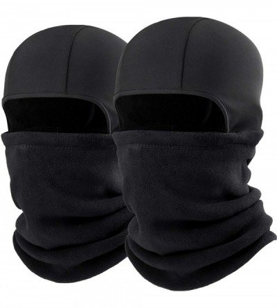 Balaclavas Original Double Layer Fleece - Heavyweight Neck Warmer Balaclava - Black + Black - C918TL2KEGI $18.50