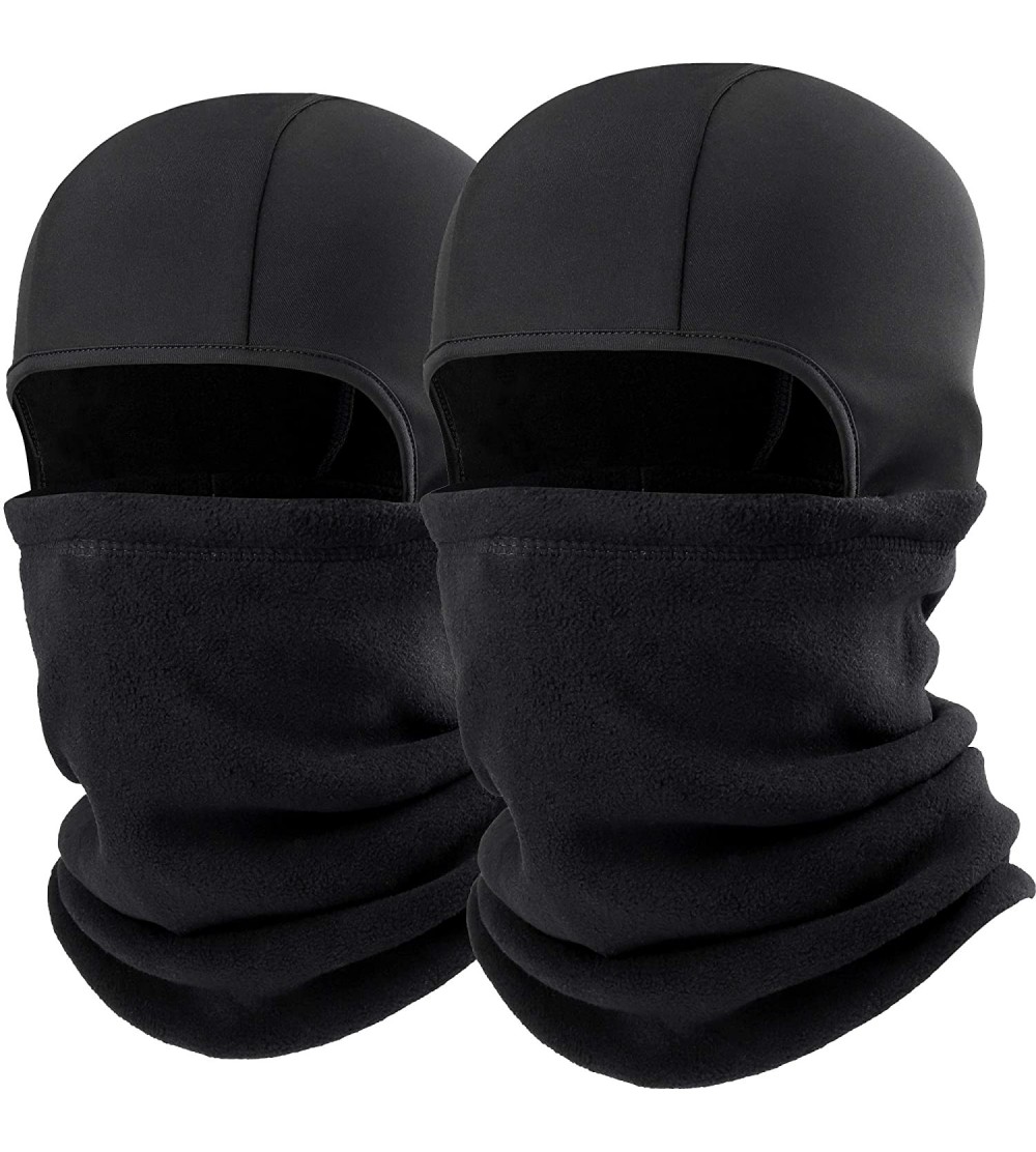 Balaclavas Original Double Layer Fleece - Heavyweight Neck Warmer Balaclava - Black + Black - C918TL2KEGI $18.50
