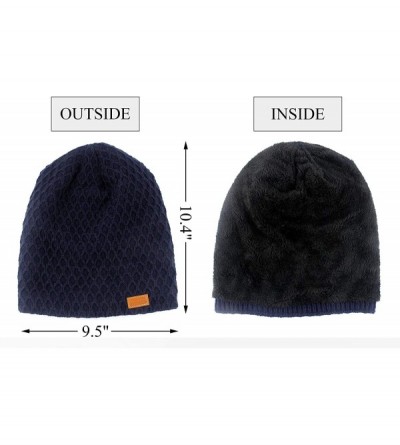 Skullies & Beanies Thick Warm Winter Beanie Hat Soft Stretch Slouchy Skully Knit Cap for Women - B-navy - CP18HQY9E6I $13.11
