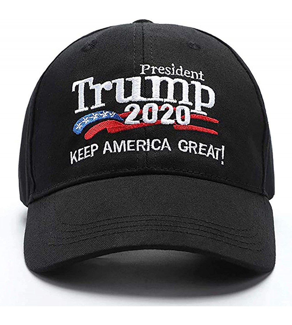 Baseball Caps Donald Trump 2020 Hat Keep America Great Embroidered MAGA USA Adjustable Baseball Cap - C-2-black - CR18UW4L0TR...