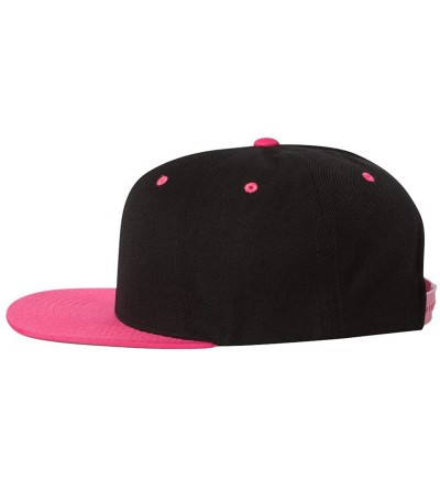 Visors 6-Panel Structured Flat Visor Classic Snapback (6089) - Black/Neon Pink - CH11NANF9ZB $11.15