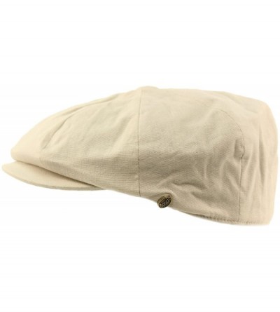 Newsboy Caps Men's 8 Panel Solid Plain 100% Cotton Snap Newsboy Drivers Cabbie Cap Hat - Stone - CK17Z4MWSLR $18.40