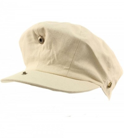 Newsboy Caps Men's 8 Panel Solid Plain 100% Cotton Snap Newsboy Drivers Cabbie Cap Hat - Stone - CK17Z4MWSLR $18.40