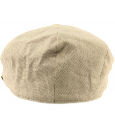 Newsboy Caps Men's 8 Panel Solid Plain 100% Cotton Snap Newsboy Drivers Cabbie Cap Hat - Stone - CK17Z4MWSLR $18.40