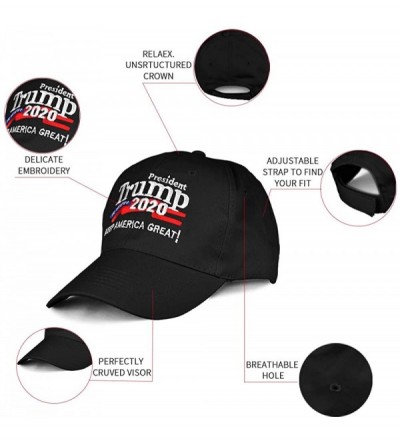 Baseball Caps Donald Trump 2020 Hat Keep America Great Embroidered MAGA USA Adjustable Baseball Cap - C-2-black - CR18UW4L0TR...