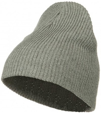 Skullies & Beanies Eco Cotton Ribbed XL Classic Beanie - Grey - C3115EHCECX $21.73