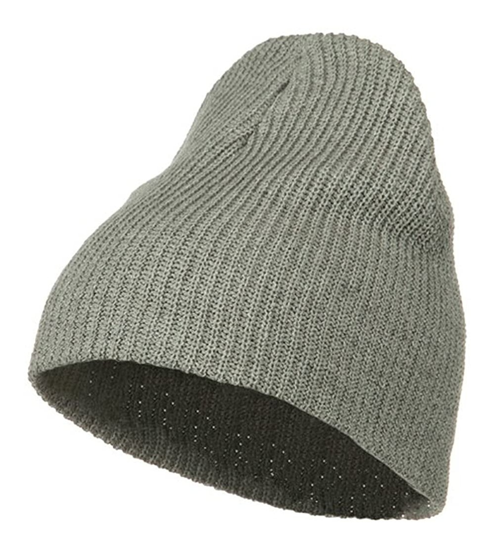 Skullies & Beanies Eco Cotton Ribbed XL Classic Beanie - Grey - C3115EHCECX $21.73