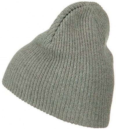 Skullies & Beanies Eco Cotton Ribbed XL Classic Beanie - Grey - C3115EHCECX $21.73