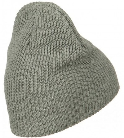 Skullies & Beanies Eco Cotton Ribbed XL Classic Beanie - Grey - C3115EHCECX $21.73