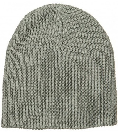 Skullies & Beanies Eco Cotton Ribbed XL Classic Beanie - Grey - C3115EHCECX $21.73